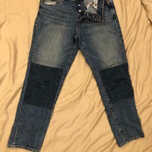 Lucky Brand “Sienna” Slim Boyfriend Jeans – Patched & Distressed, Size 29